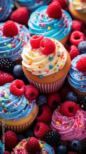 Delectable Assorted Berry Cupcakes