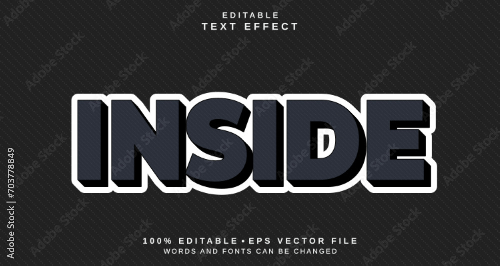 Fototapeta premium Editable text style effect - Inside text style theme.