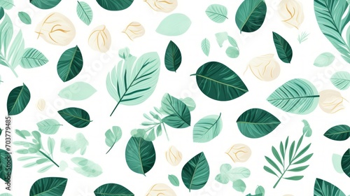 Generative AI green leaves pattern