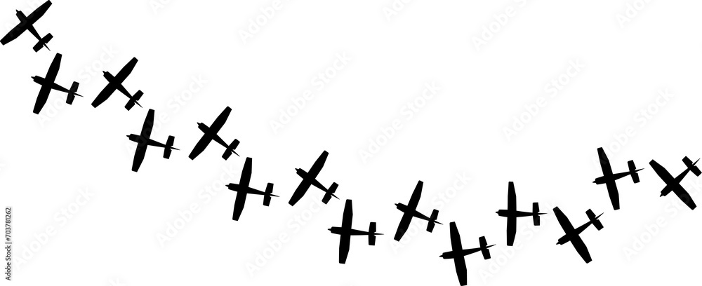 Fototapeta premium Air Show, Aircraft, Silhouette,