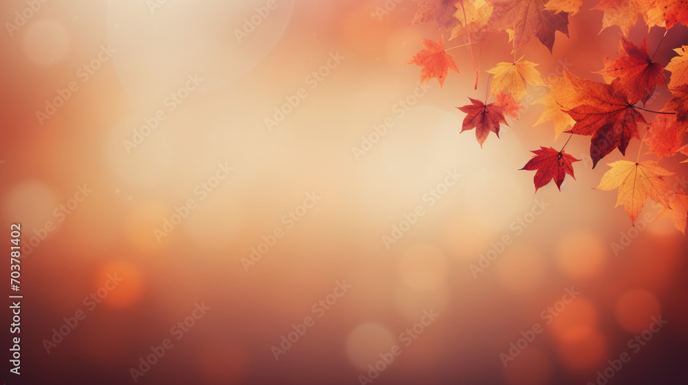 Autumn background with leaves on the wall. Abstract autumn scene.Generative AI