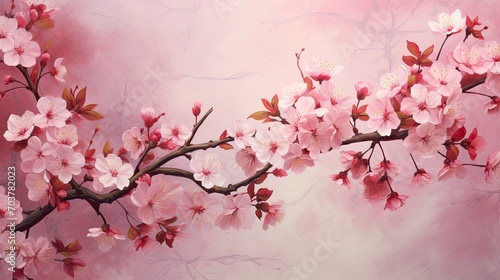 cherry blossom background, wallpaper - generative ai