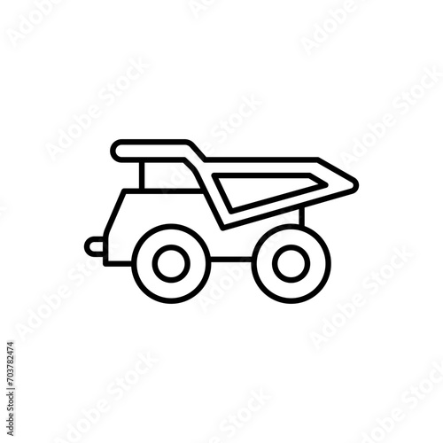 Haul line icon. Heavy vehicle icon in black and white color.