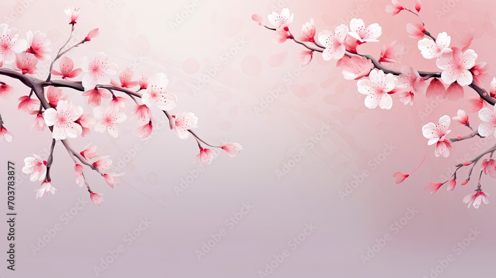 cherry blossom background, wallpaper - generative ai