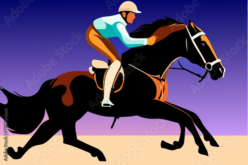Equestrian show jump. vektor illustation