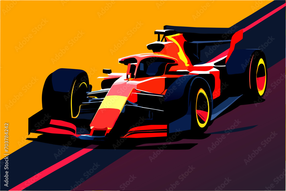 Formula 1 car in sleek, aerodynamic design. vektor illustation