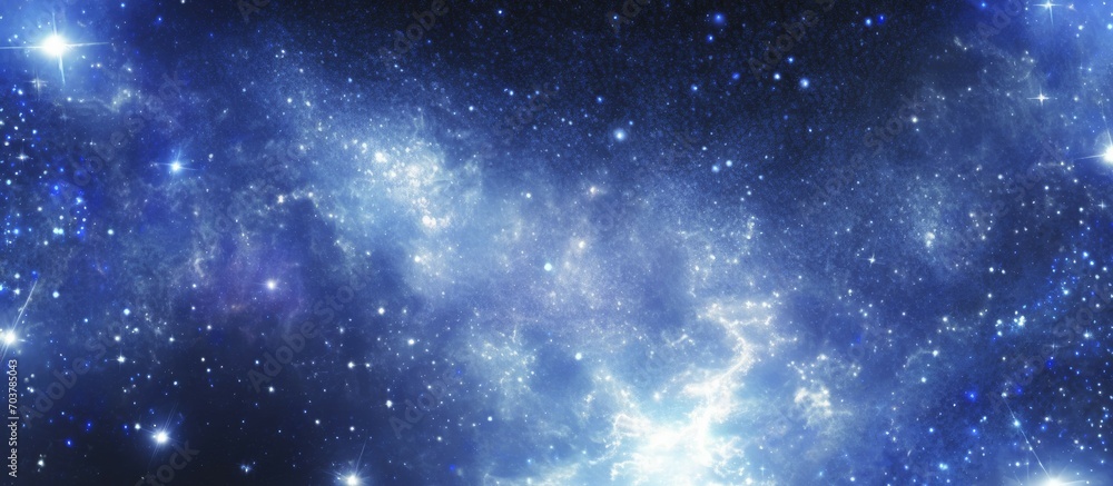Galaxy with star and noise blue background