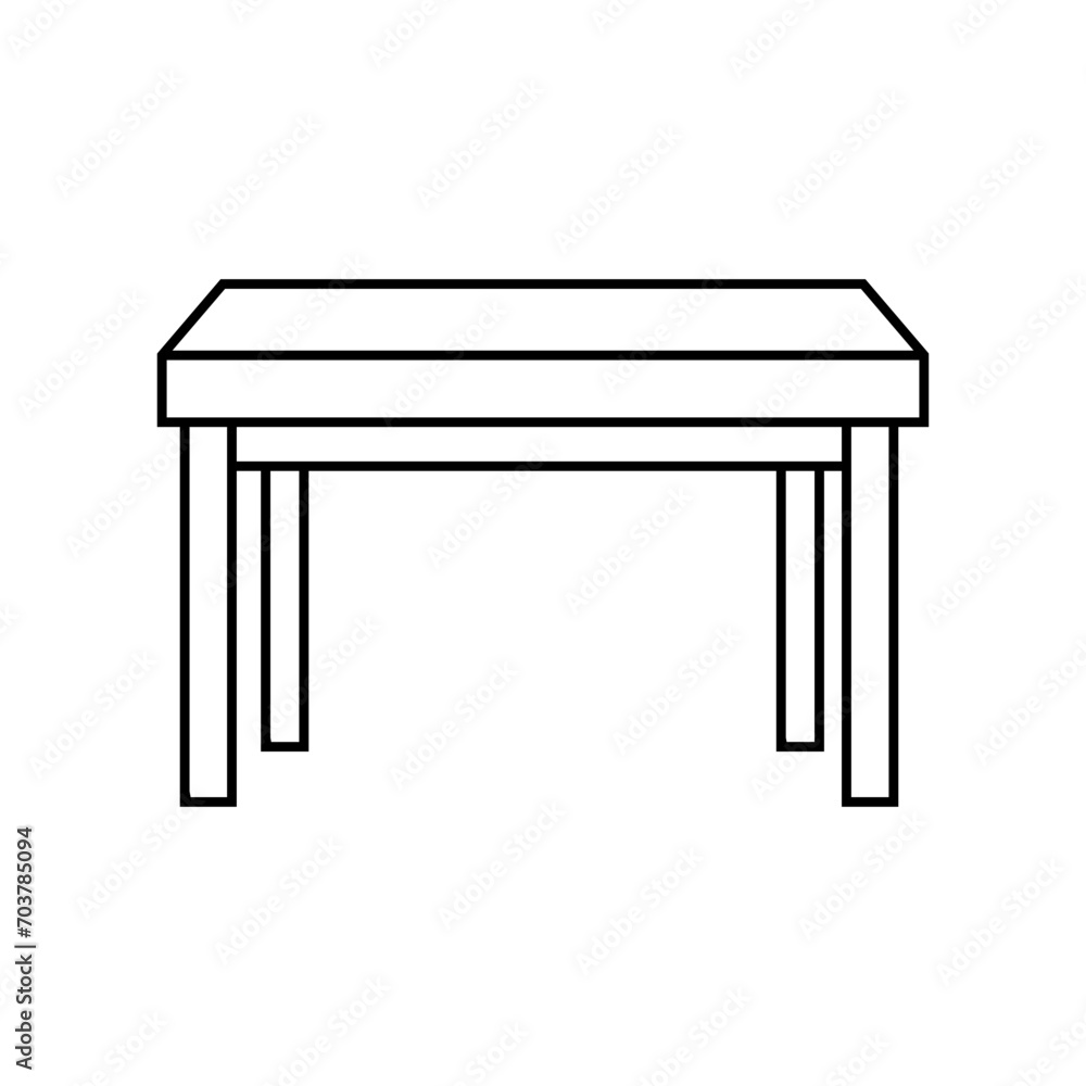 Table icon vector. Furniture illustration sign. Coffee table symbol. Workplace logo. Table icon vector. Furniture illustration sign. Coffee table symbol. Workplace logo.