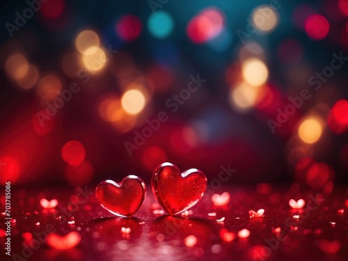 Red hearts background photo