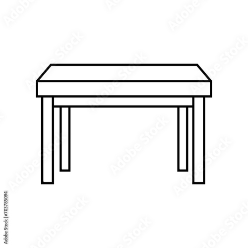 Table icon vector. Furniture illustration sign. Coffee table symbol. Workplace logo.