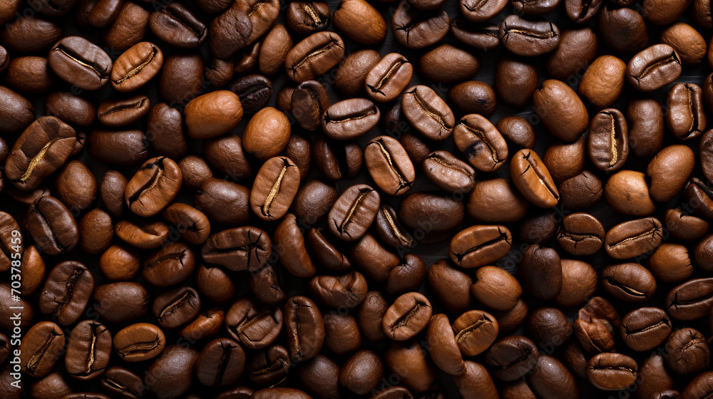 Roasted Delight: Coffee Beans Falling in a Pleasing Pattern Roasted Delight: Coffee Beans Falling in a Pleasing Pattern