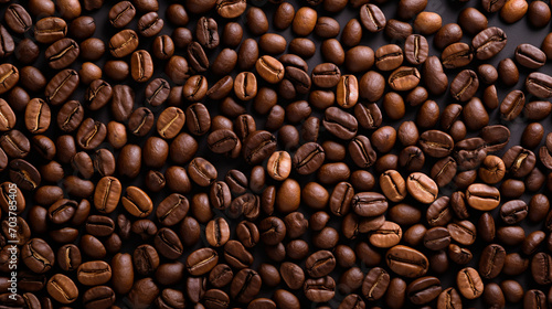 Bountiful Brew  A Pile of Coffee Beans Forms a Bold Pattern