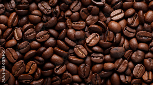 Bountiful Brew: A Pile of Coffee Beans Forms a Bold Pattern