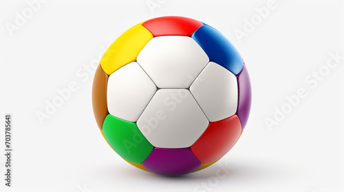 Vibrant Victory  Colorful Soccer Ball in Clean Isolation - 3D Rendering