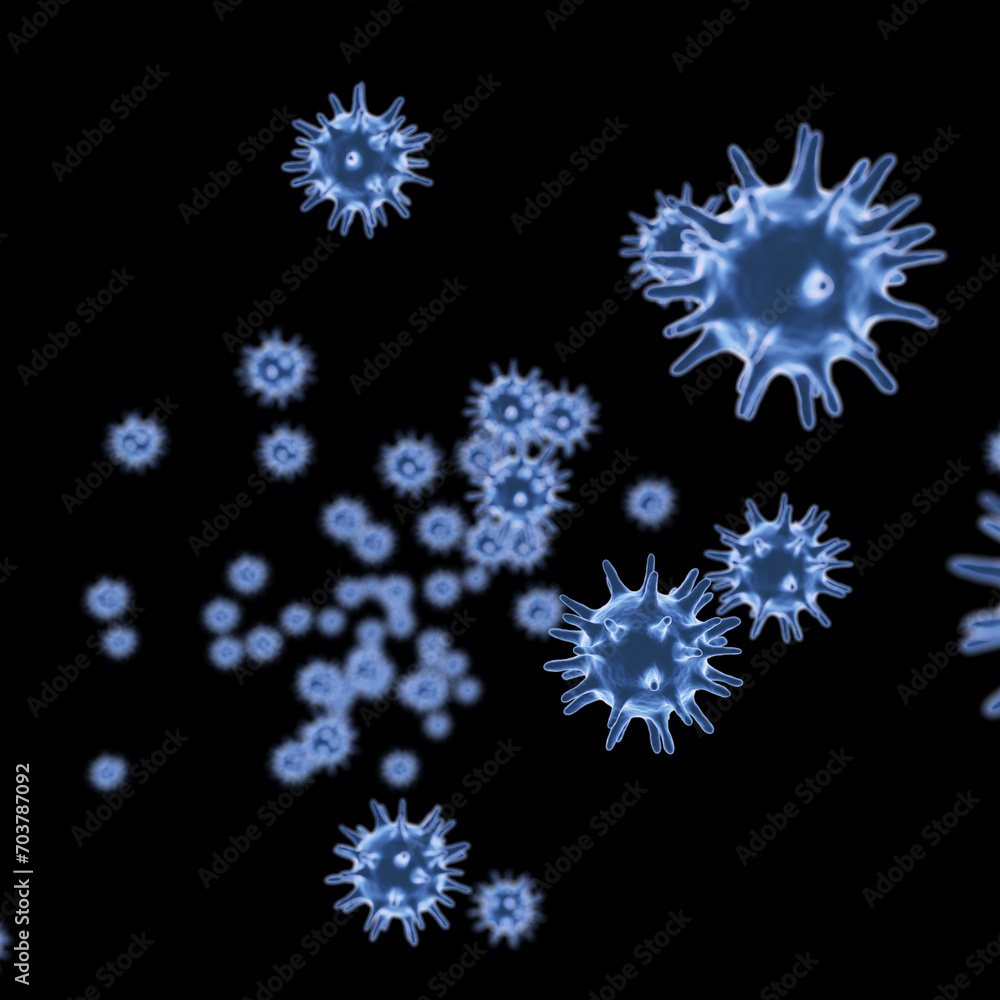 3d render of flu virus spreading in the air for health and flu concept. 3d render of flu virus spreading in the air for health and flu concept.