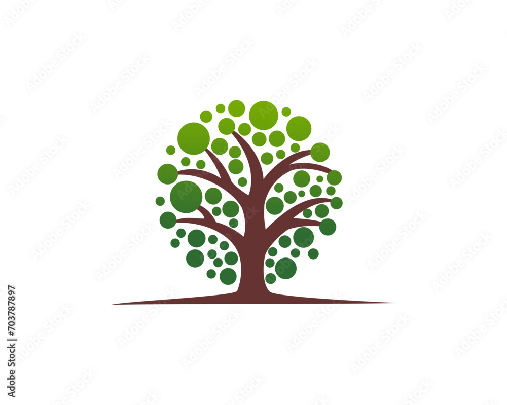 tree with leaves logo tree with leaves logo