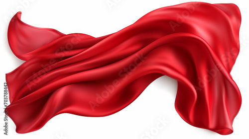 Satin Symphony: Waving Red Silk Cloth Isolated on Transparent PNG