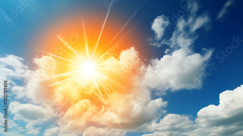 Summer Blaze: Intense Heat with a Brilliant Sun in the Sky