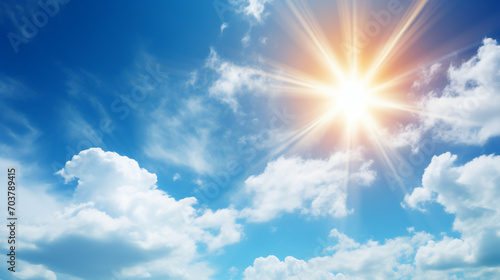 Scorching Sunshine: Bright Sun in the Sky During Hot Summer or Heat Wave