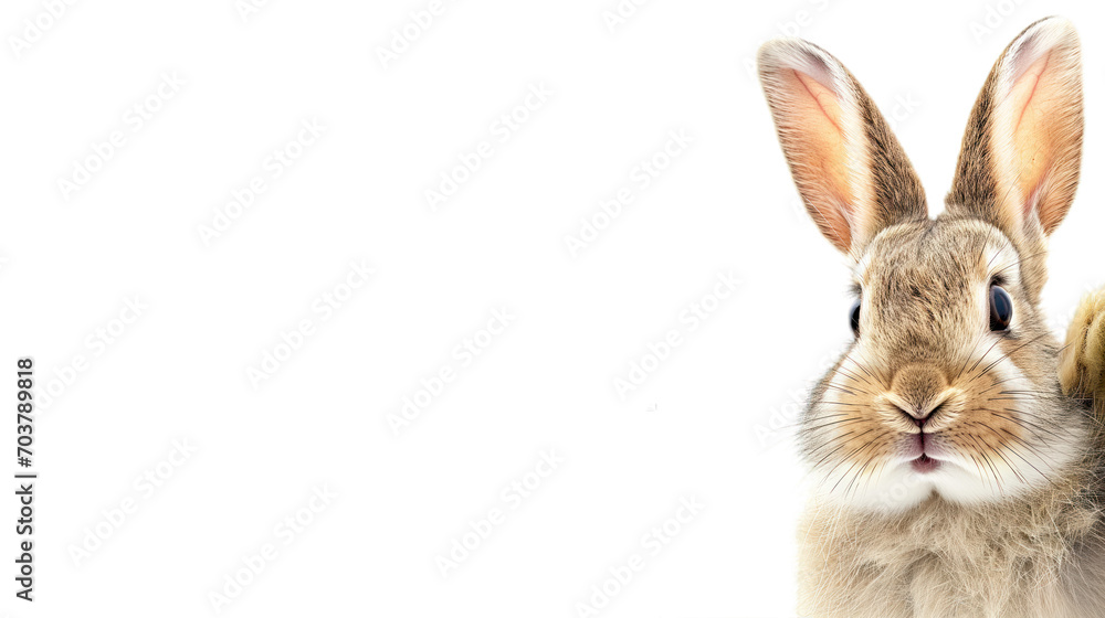 cute easter bunny isolated on transparent background - obrazy, fototapety, plakaty 