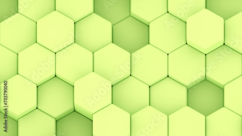 Yellow green hexagons geome...