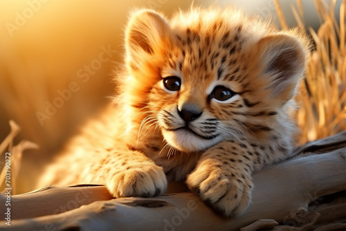 cute cartoon cheetah cub photo