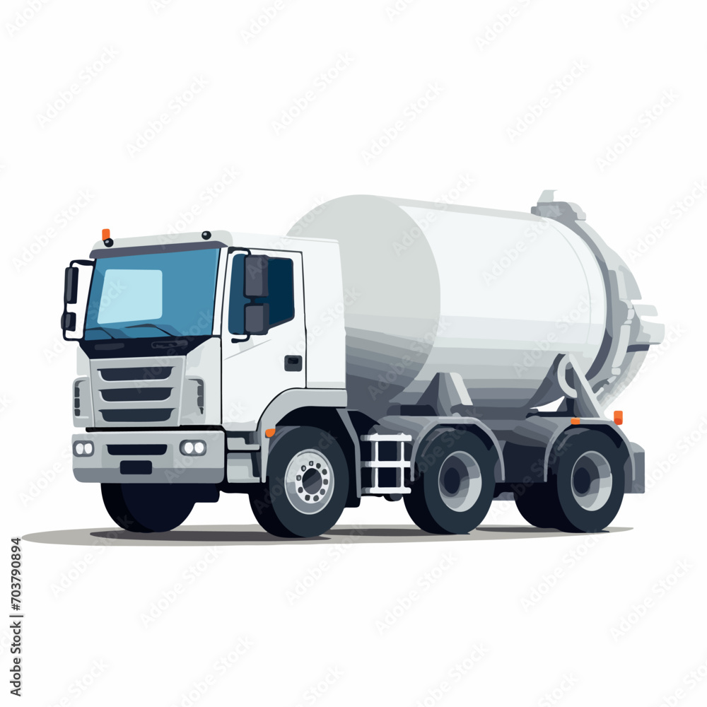 Concrete mixer truck in cartoon, doodle style. Isolated 2d vector illustration in logo, icon, sketch style, Eps 10. AI Generative