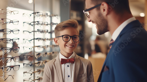 Optical Delight: Ophthalmologist Assisting Cheerful Child with Eyewear