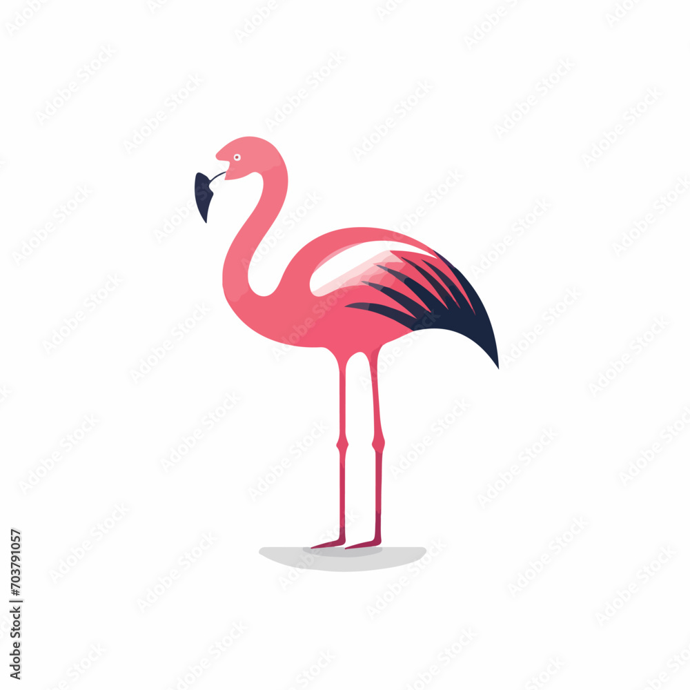 Fototapeta premium Flamingo in cartoon, doodle style. Isolated 2d vector illustration in logo, icon, sketch style, Eps 10. AI Generative