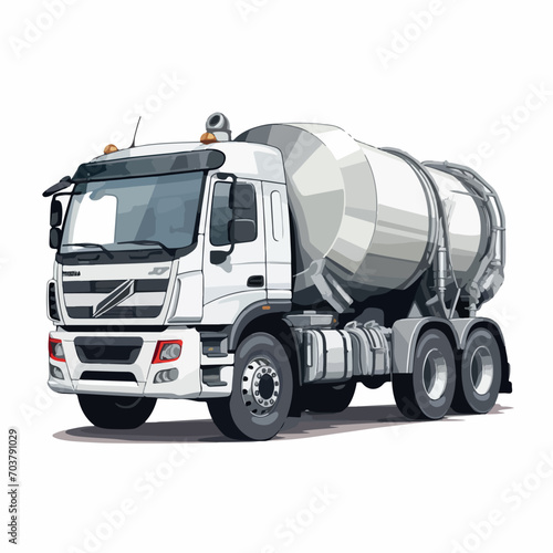 Concrete mixer truck in cartoon, doodle style. Isolated 2d vector illustration in logo, icon, sketch style, Eps 10. AI Generative