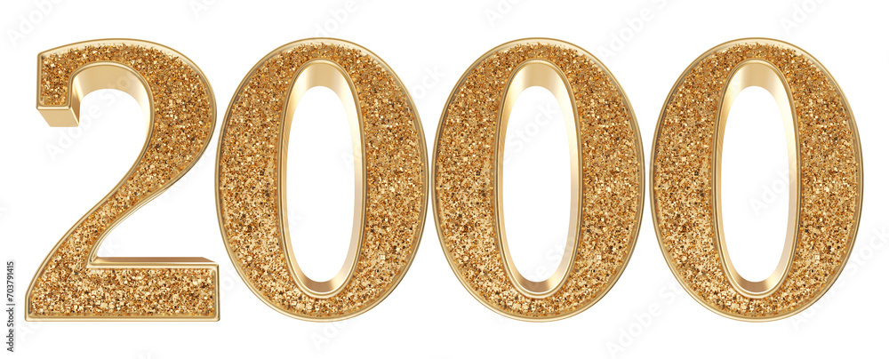 2k follower gold 3d number render 2k follower gold 3d number render