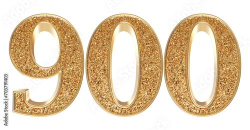 Gold 3d Number 900 luxury render photo