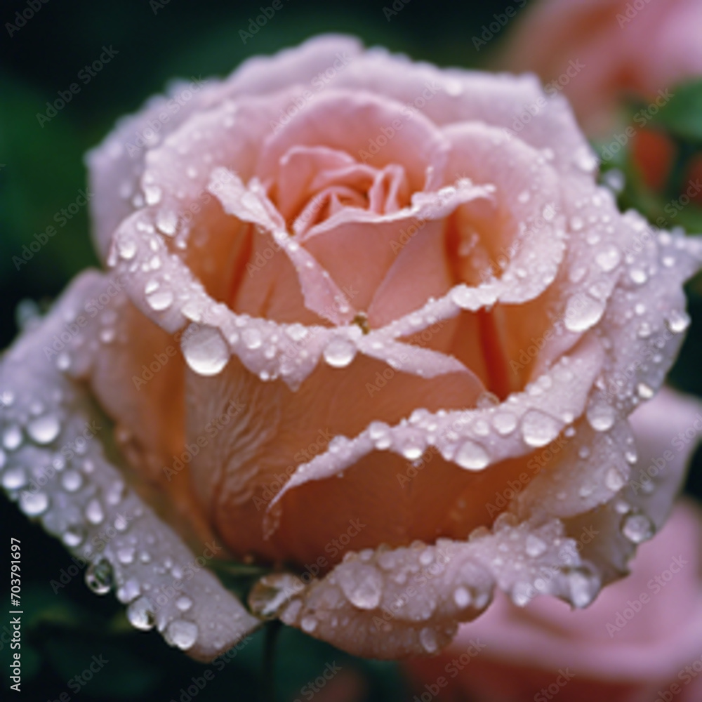 Dew falling on the pale yellow rose petals all over. Looks sparkling and bright Gives a refreshing feeling Dew falling on the pale yellow rose petals all over. Looks sparkling and bright Gives a refreshing feeling