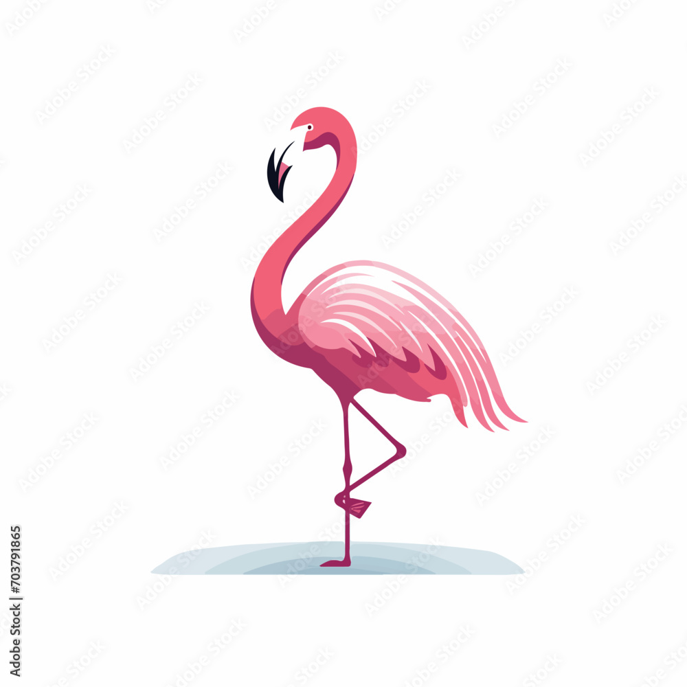 Obraz premium Flamingo in cartoon, doodle style. Isolated 2d vector illustration in logo, icon, sketch style, Eps 10. AI Generative