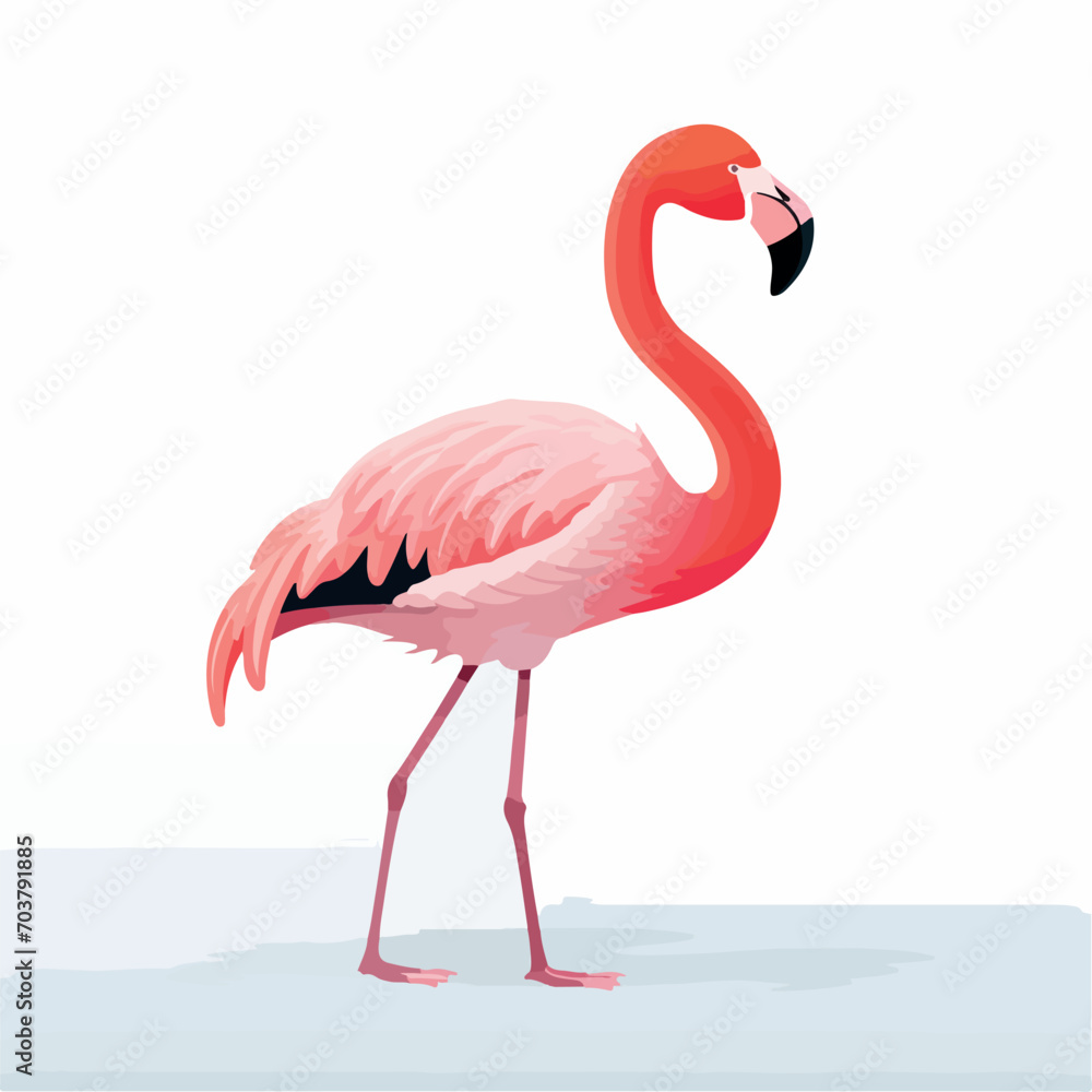 Obraz premium Flamingo in cartoon, doodle style. Isolated 2d vector illustration in logo, icon, sketch style, Eps 10. AI Generative