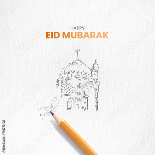 Eid Mubarak islamic design. Eid ul fitr creative ads.