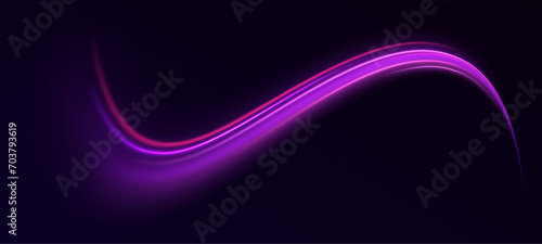 Abstract vector fire circles, sparkling swirls and energy light spiral frames. Light trail wave, fire path trace line, car lights, optic fiber and incandescence curve twirl  photo