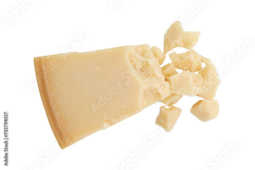 piece of parmesan cheese isolated photo