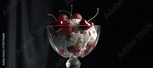 cherries and ice cream in a glass 9