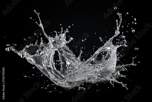 Water Splash with black background