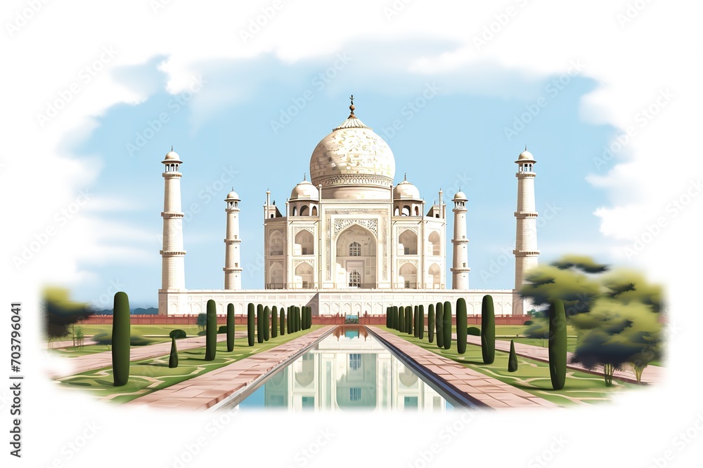 Fototapeta premium Taj Mahal, Agra, Uttar Pradesh, India, Generative Ai.