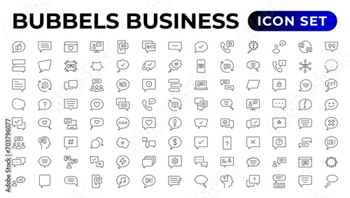 Speech bubbles icon set.Bubbles Business icon.Outline icon collection.