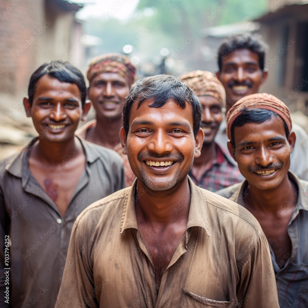 Portrait of a group of indian men.AI.