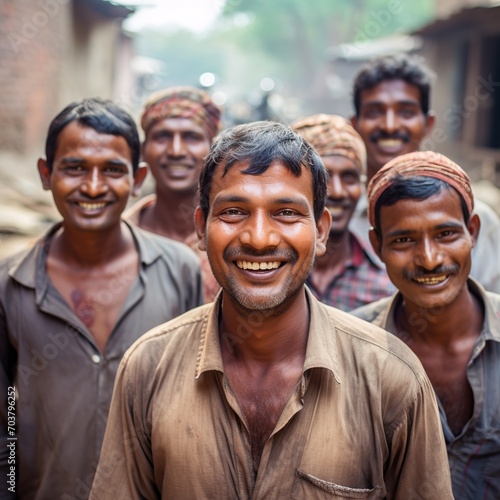 Portrait of a group of indian men.AI.