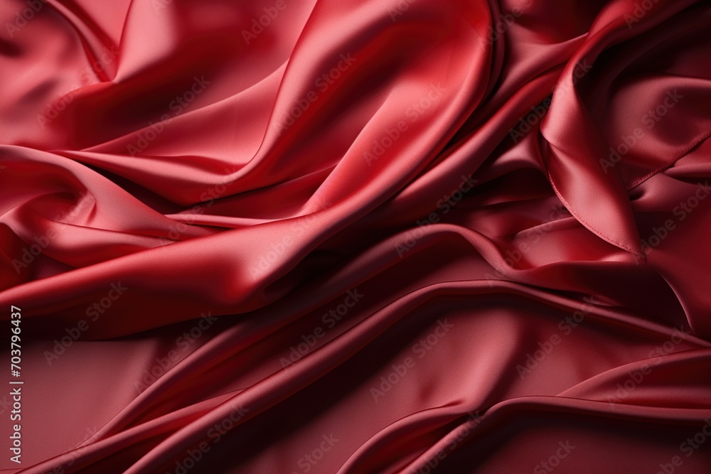 Red silk fabric with waves Red silk fabric with waves