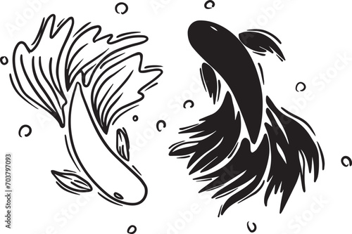 Yin Yang fish illutrastin