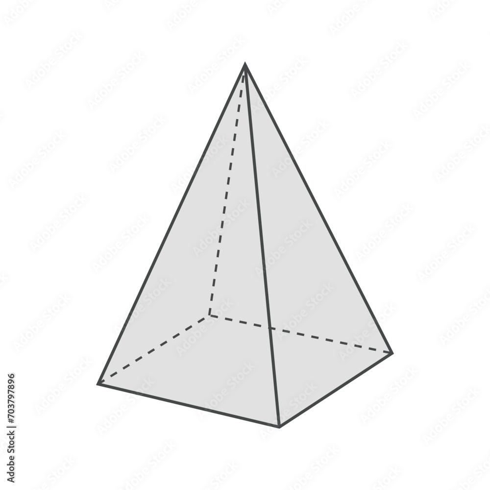 Right rectangular pyramid. Apex, lateral face and base. Mathematics resources for teachers and students. Right rectangular pyramid. Apex, lateral face and base. Mathematics resources for teachers and students.