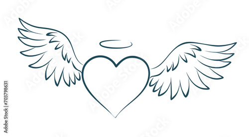 The flying heart symbol with wings.