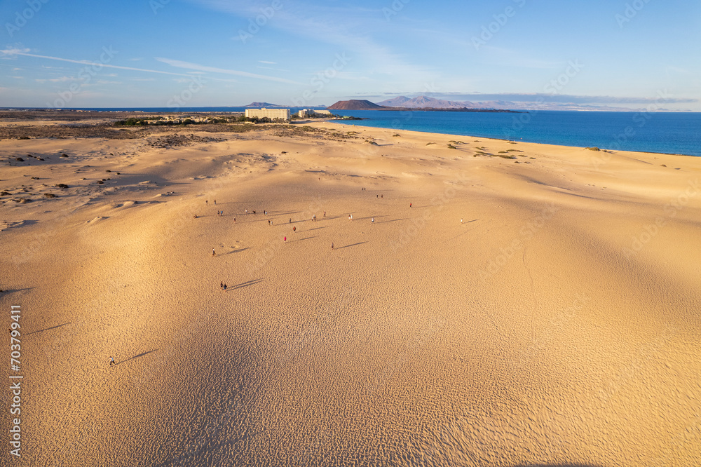 Aerial view of dunes at Fuerteventura