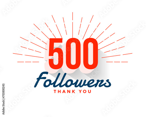 thank you 500 followers social media network background